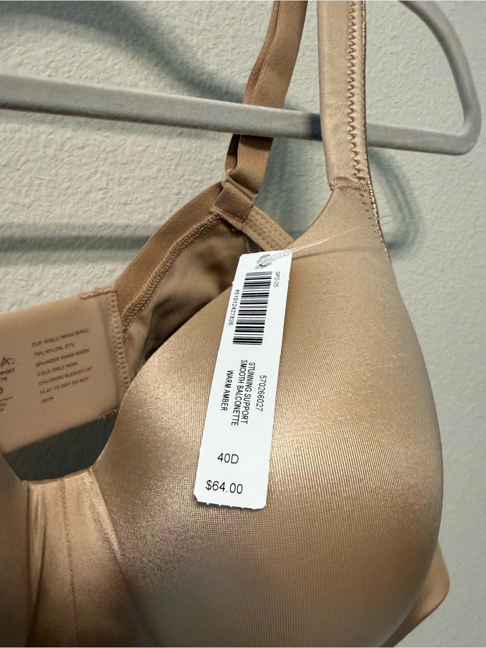 NWT Soma "Stunning Balconette Bra" in Warm Amber, size 40D - Picture 7 of 7